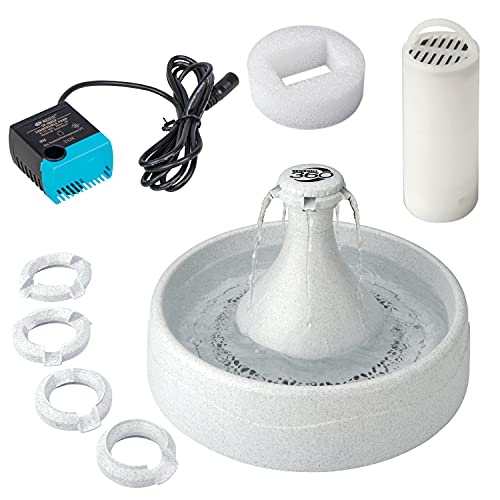 PetSafe Drinkwell 360 Multi-Pet Water Fountain, 128 oz Capacity with Interchangeable Spout Rings