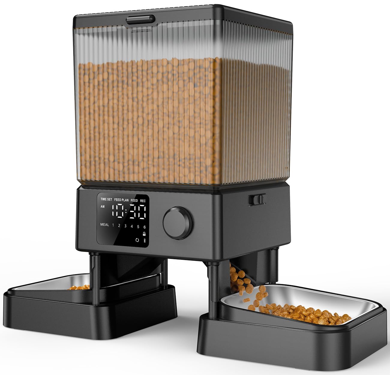 Product image of oneisall Automatic Cat Feeder for 2 Cats Pets, Timed Cat Food Dispenser 20 Cups/5L with Dual Stainless Bowls