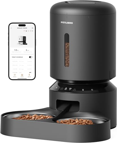 PETLIBRO Automatic Cat Feeder for 2 Cats, 5L Granary Dual Bowl Auto Cat Food Dispenser