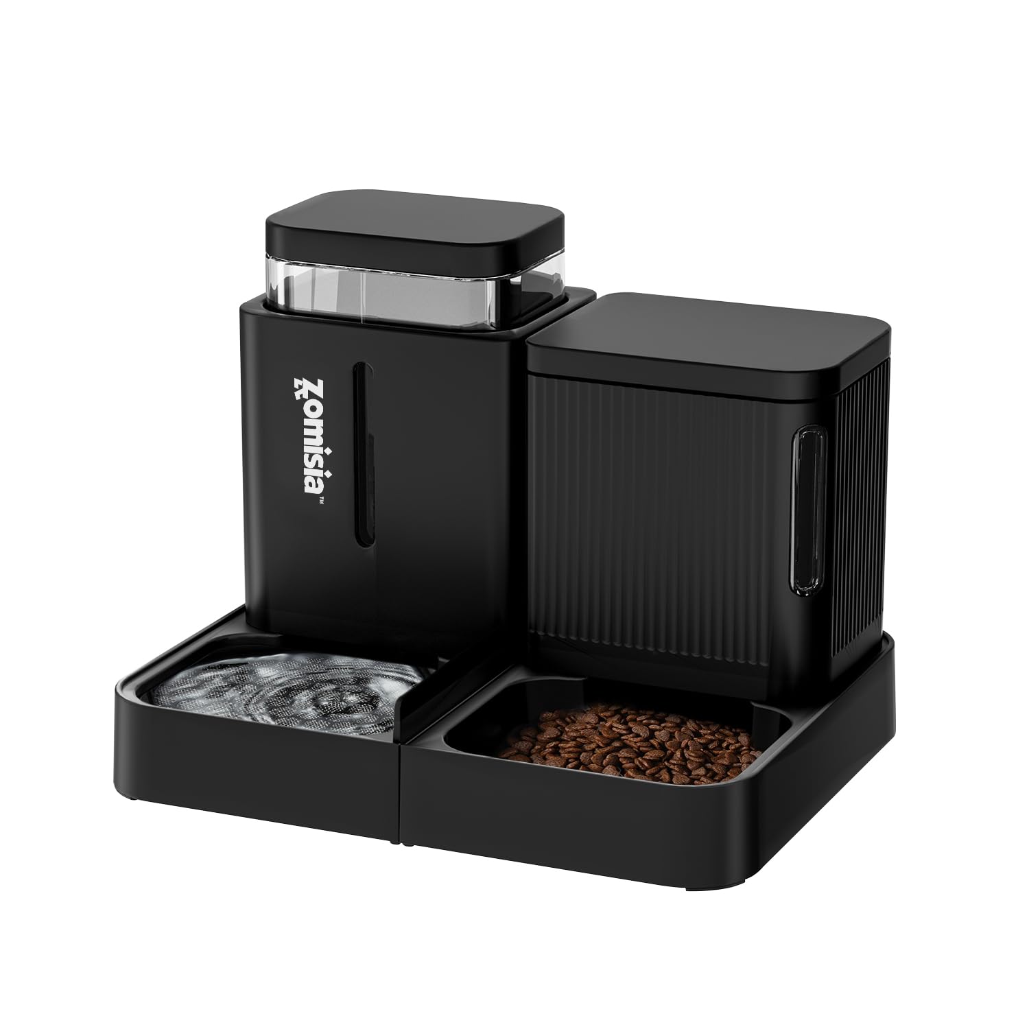 Product image of ZOMISIA Automatic Cat Feeder, Gravity Cat Food Dispenser, 0.8Gal x 2, Black