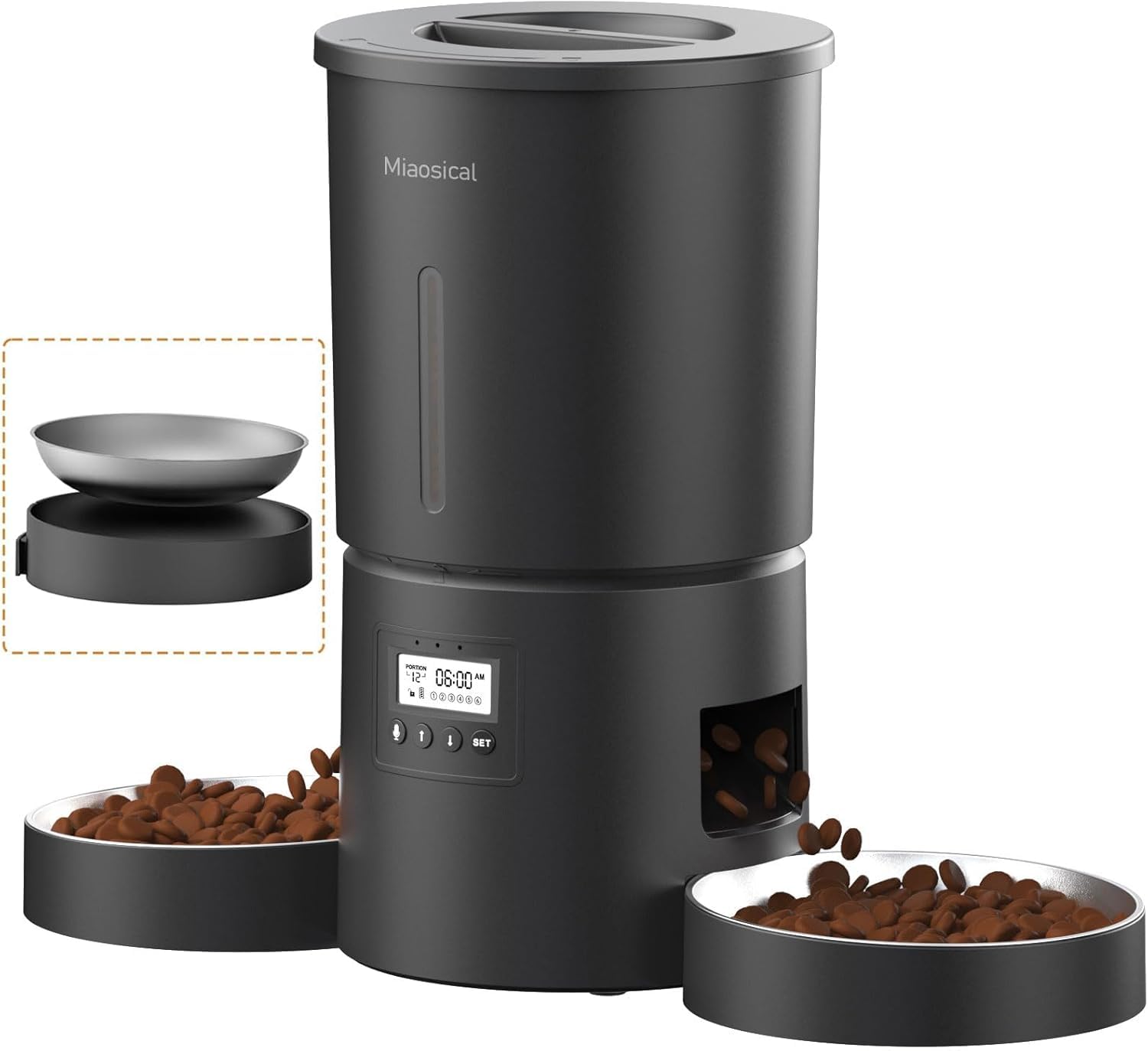 Product image of Miaosical Dual Automatic Cat Feeder 2 Cats, 4.2L Dry Food Auto Dispenser with Double Stainless Bowls and Timer